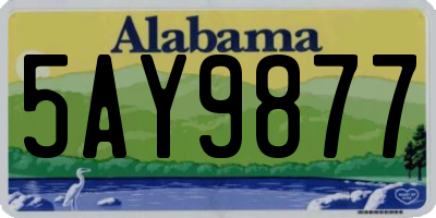AL license plate 5AY9877