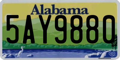 AL license plate 5AY9880