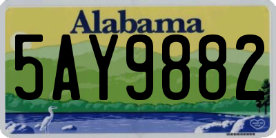 AL license plate 5AY9882