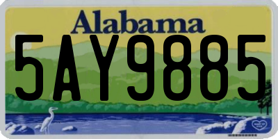 AL license plate 5AY9885