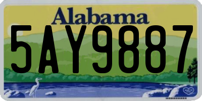 AL license plate 5AY9887