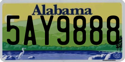 AL license plate 5AY9888