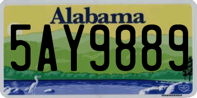AL license plate 5AY9889
