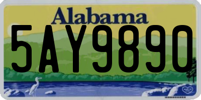 AL license plate 5AY9890
