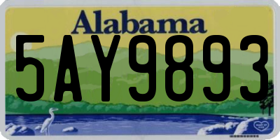 AL license plate 5AY9893