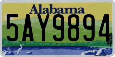 AL license plate 5AY9894