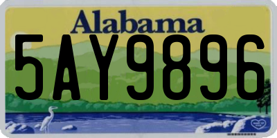 AL license plate 5AY9896