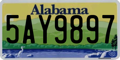AL license plate 5AY9897