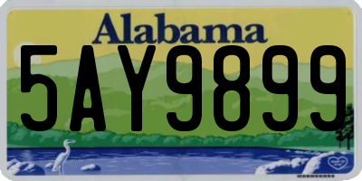 AL license plate 5AY9899