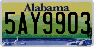 AL license plate 5AY9903