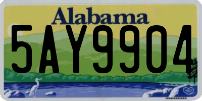 AL license plate 5AY9904