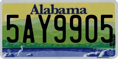 AL license plate 5AY9905