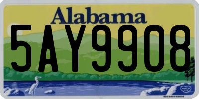 AL license plate 5AY9908