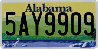AL license plate 5AY9909