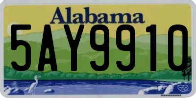 AL license plate 5AY9910