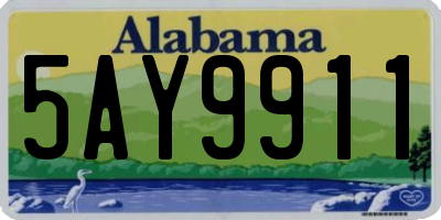 AL license plate 5AY9911