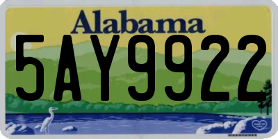 AL license plate 5AY9922