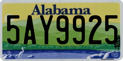 AL license plate 5AY9925