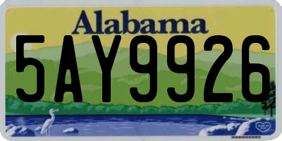 AL license plate 5AY9926
