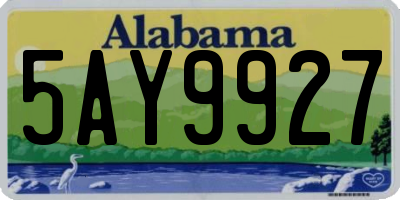 AL license plate 5AY9927