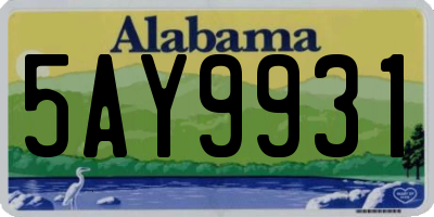 AL license plate 5AY9931