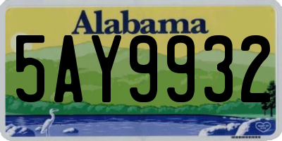AL license plate 5AY9932