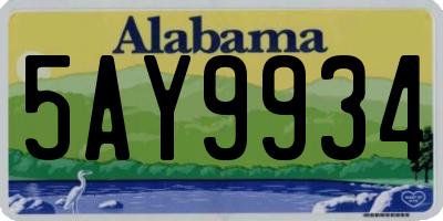 AL license plate 5AY9934