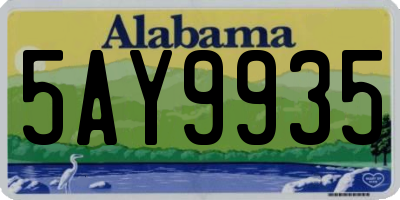 AL license plate 5AY9935