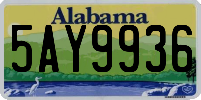 AL license plate 5AY9936