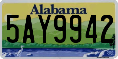 AL license plate 5AY9942