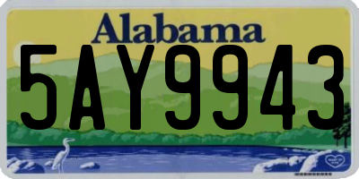 AL license plate 5AY9943