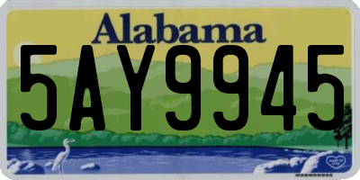 AL license plate 5AY9945
