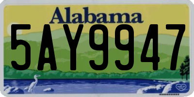 AL license plate 5AY9947