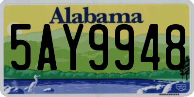 AL license plate 5AY9948