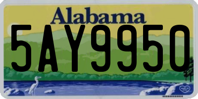 AL license plate 5AY9950