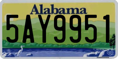 AL license plate 5AY9951