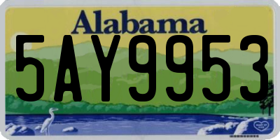 AL license plate 5AY9953