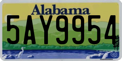 AL license plate 5AY9954