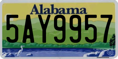 AL license plate 5AY9957