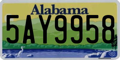 AL license plate 5AY9958