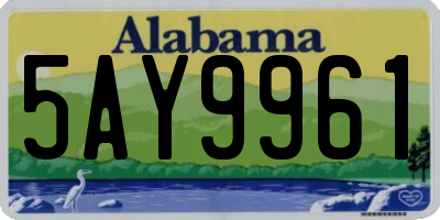 AL license plate 5AY9961