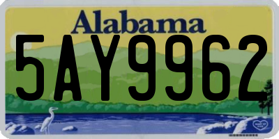 AL license plate 5AY9962