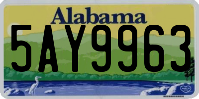 AL license plate 5AY9963