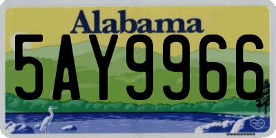 AL license plate 5AY9966
