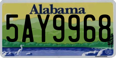 AL license plate 5AY9968