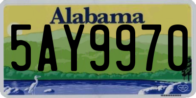 AL license plate 5AY9970