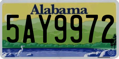 AL license plate 5AY9972