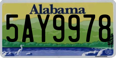 AL license plate 5AY9978