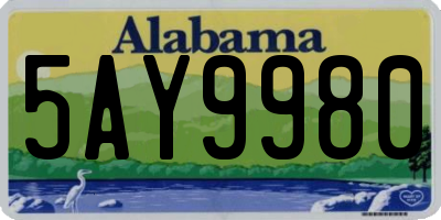 AL license plate 5AY9980