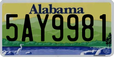 AL license plate 5AY9981